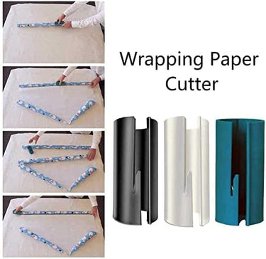 3Pack-Christmas Wrapping Paper Cutter Tool Tube, Kraft Paper roll Slitter Cutter, Storage Rack and Dispenser with Embedded Blade, Round Lip, Safer and Easier Cutting